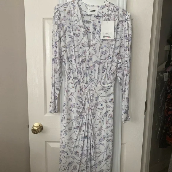 Women's White Danalia Printed Jersey Midi Dress - Picture 3 of 5